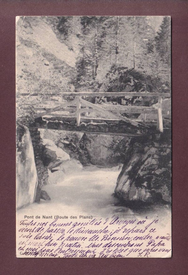 PONT DE NANT - Route des Plans - 1905
