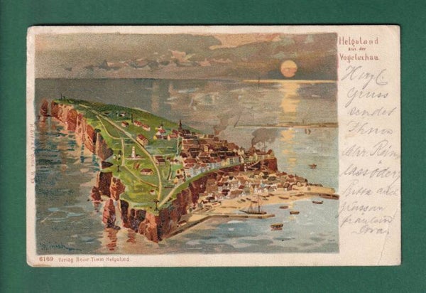 HELGOLAND aus der Vogelschau - 1899 // Eckbug //
