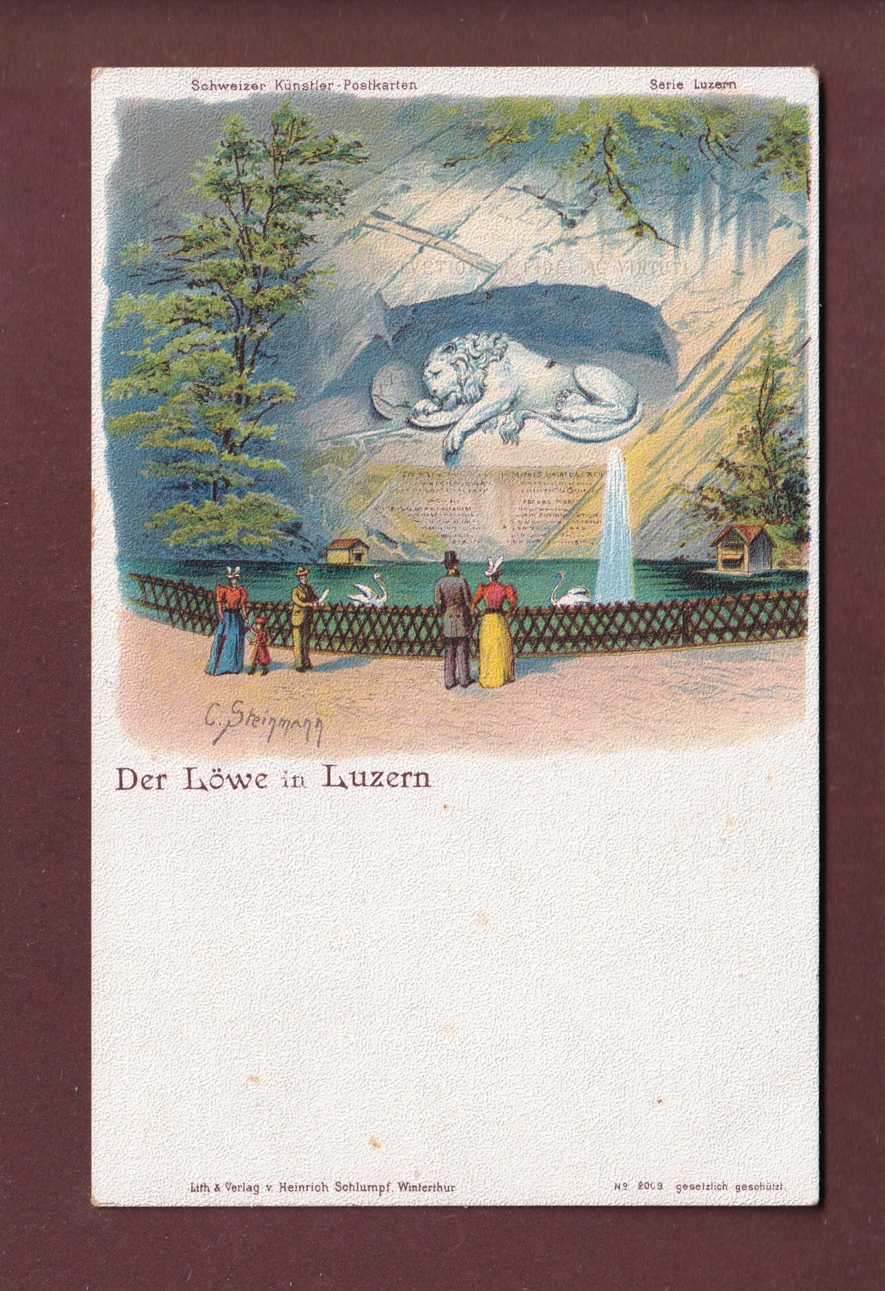 LUZERN - Der Löwe - Litho Schlumpf