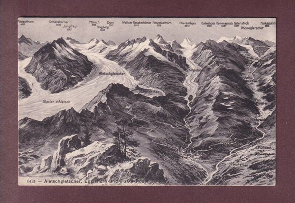 ALETSCHGLETSCHER und Umgebung - Vogelschau // Eckbug //