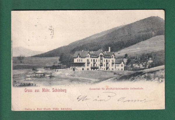Tscheschien - MÄHR. SCHÖNBERG - Curanstalt - 1900 // Falte //