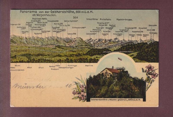 Panorama von der GEBHARDSHÖHE ob Walzenhausen - 1909