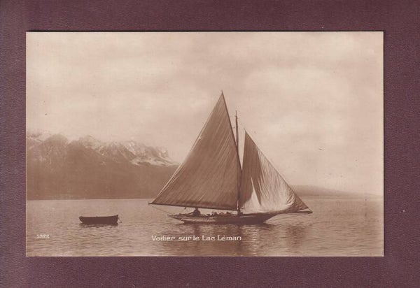 VOILIER sur le LAC LEMAN - 1919