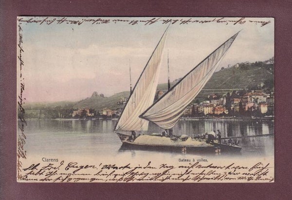 Clarens - BARQUE DU LEMAN - 1907 // pli d'angle //