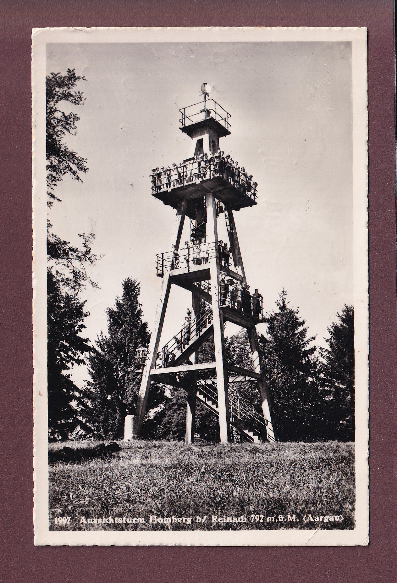 HOMBERG bei Reinach - Aussichtsturm - 1952 // Eckbug //