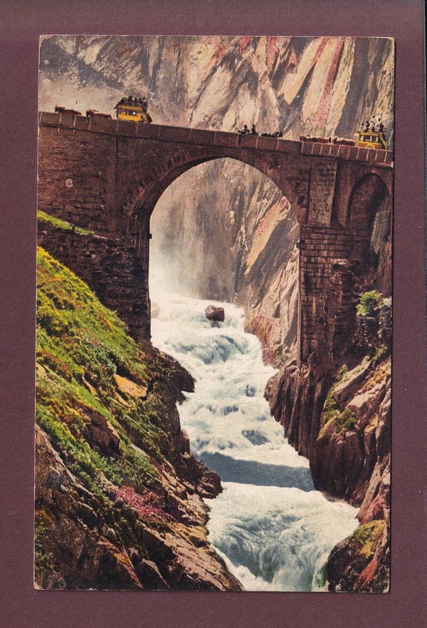 Gotthardbahn - TEUFELSBRÜCKE - Postkutsche