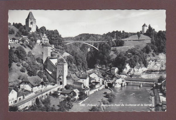 FRIBOURG - Remparts - Pont du Gotteron - Sarine - 1961