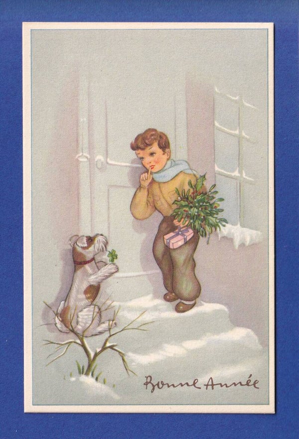 NOUVEL AN - Enfant - Chien