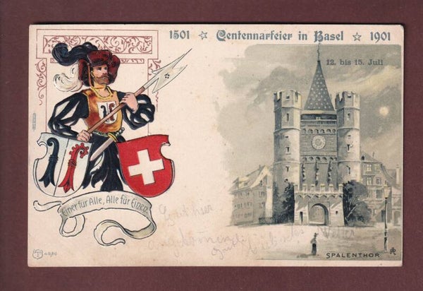 Centennarfeier in BASEL - Spalenthor - 1901 Präge