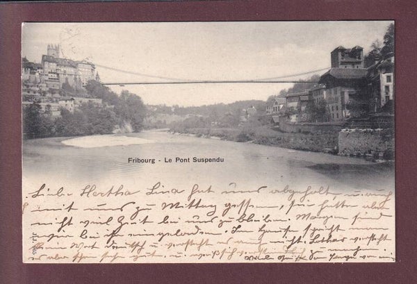 FRIBOURG - Pont suspendu - 1901
