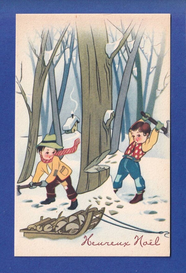 NOËL - Enfant - Coupe de bois