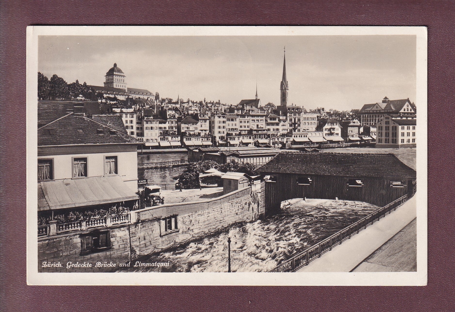 ZÜRICH - Gedeckte Brücke - Café Concert - 1934