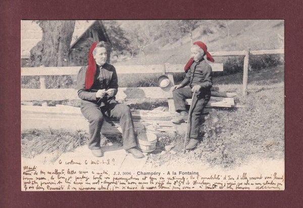 CHAMPERY - Paysannes à la Fontaine - 1903