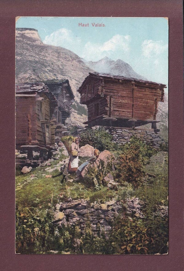 HAUT-VALAIS - Mazots - 1909 - obl. linéaire SION // petit pli d'angle //