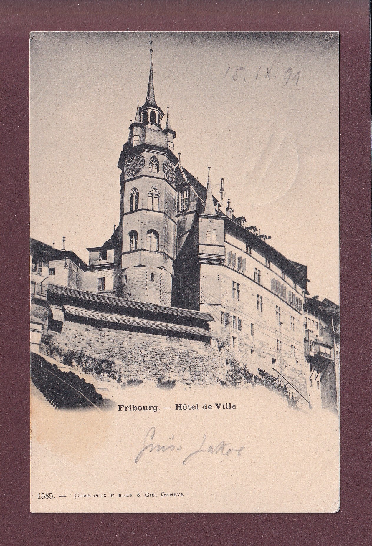 FRIBOURG - Hôtel de Ville - 1899 - Charnaux Frères
