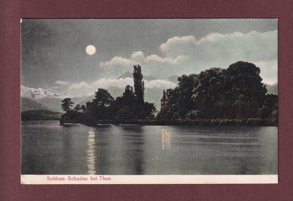 SCHLOSS SCHADAU bei Thun - Mondschein - 1918