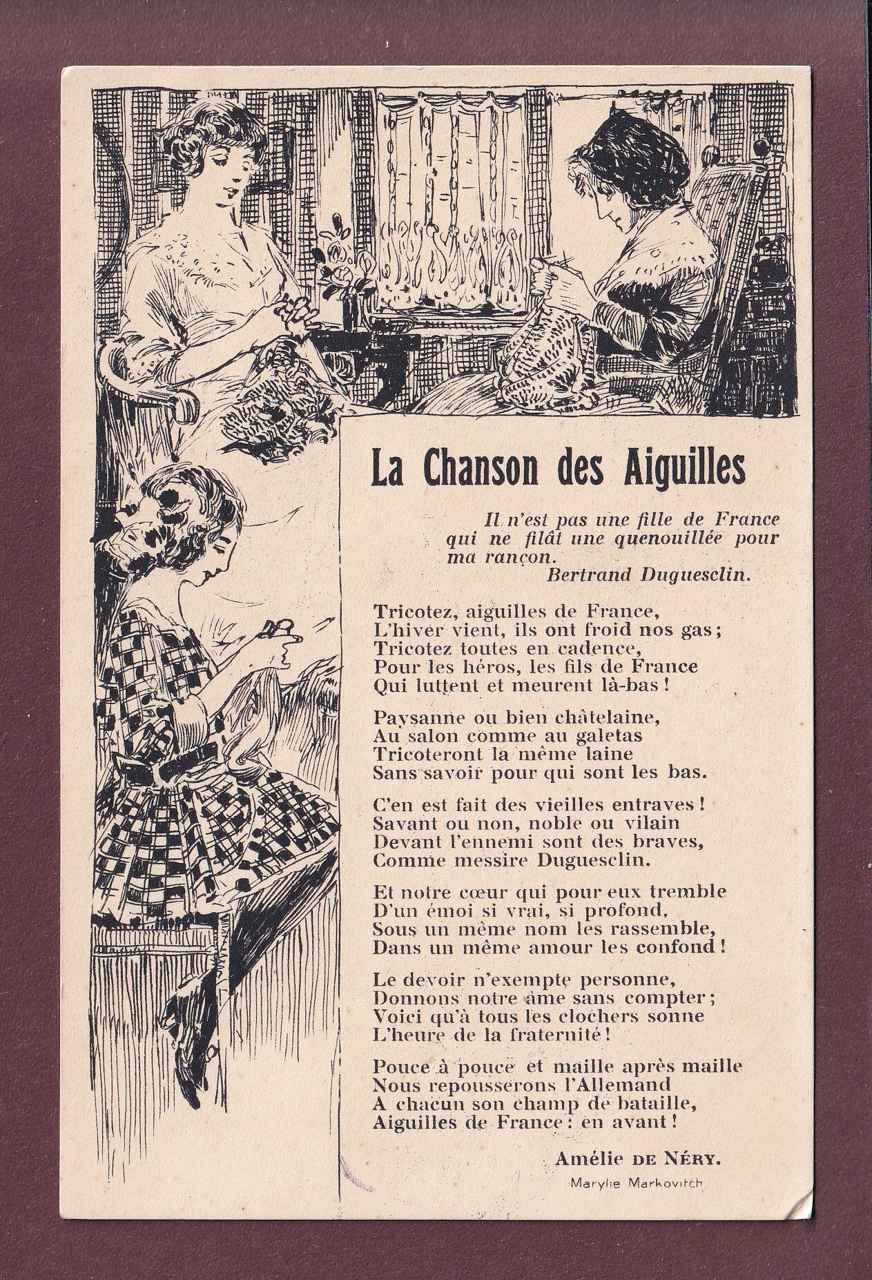 La chanson des AIGUILLES - Tricot du soldat