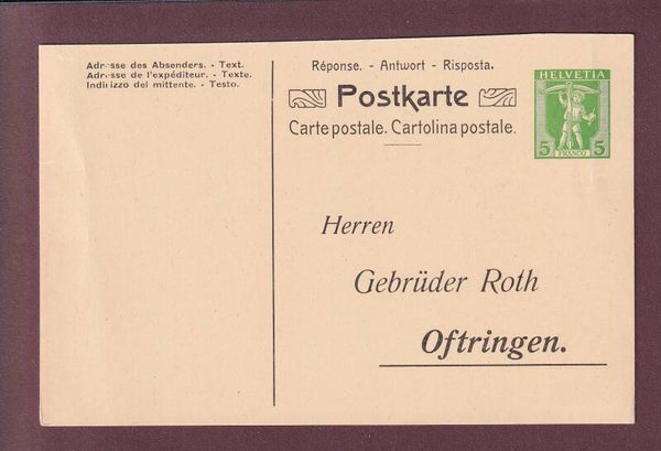 Carte postale pré-affranchie - TELL