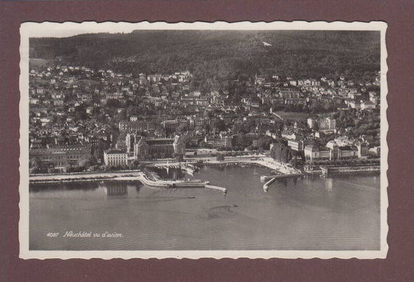NEUCHÂTEL vu d'avion - Port - 1937