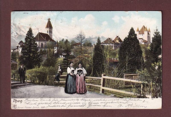 THUN - Schloss und Kirche - Leute - 1905