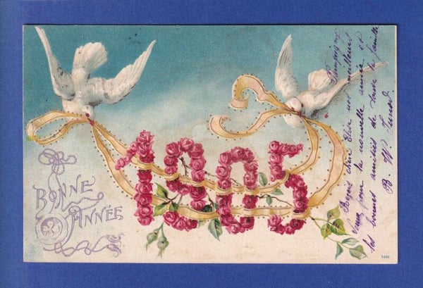 NOUVEL AN - Colombes - Fleurs - 1905