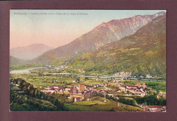 BELLINZONA visto da le Alpe d'Arbino - 1929