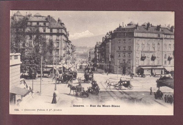 GENEVE - Rue du Mont-Blanc - Nombreux attelages