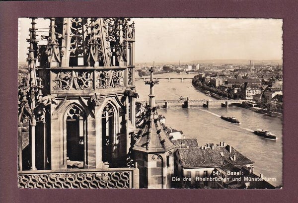 BASEL - 3 Rheinbrücken - 1959