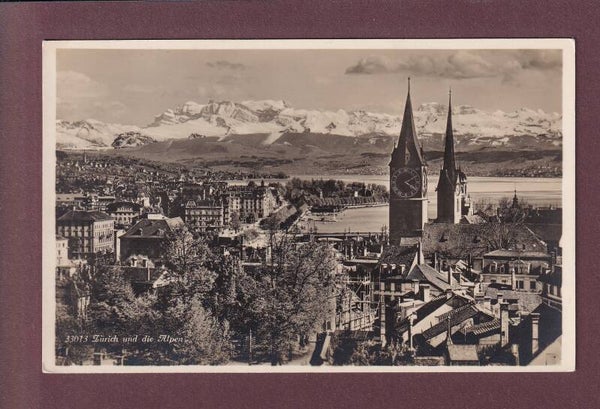 ZÜRICH - Teilansicht und die Alpen