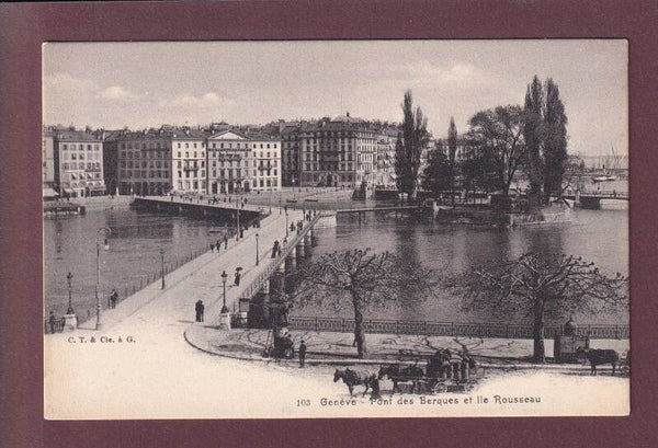 GENEVE - Pont des Bergues - Attelage