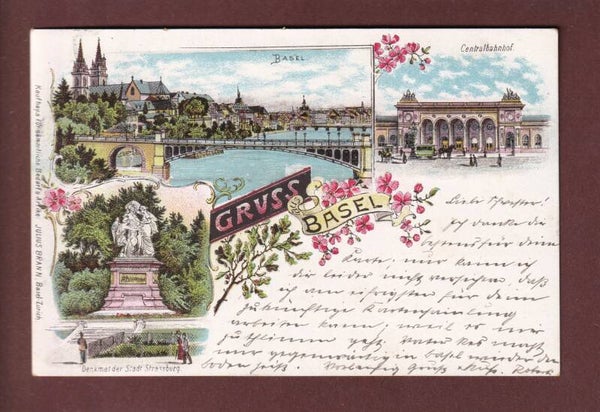 Gruss aus BASEL - 1900 UPU - Litho Brann