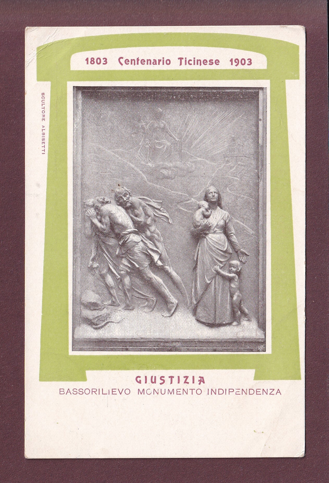 CENTENARIO TICINESE 1903 // plis d'angle //