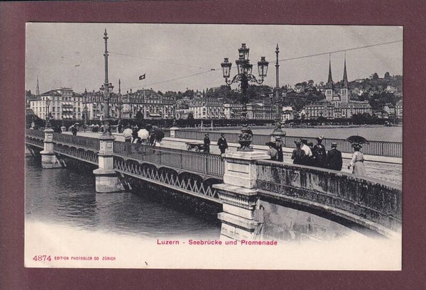 LUZERN - Seebrücke - Leute - 1905