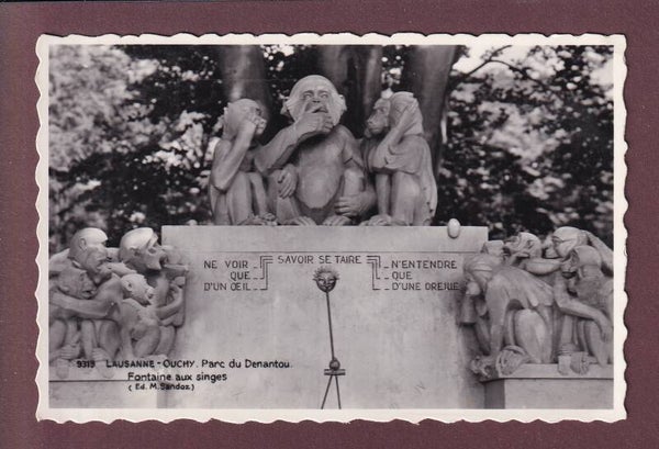LAUSANNE - Fontaine aux singes - 1952