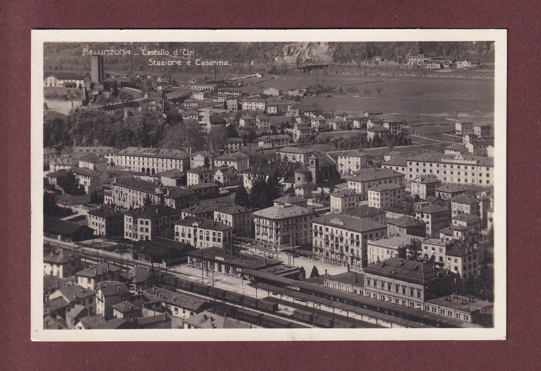BELLINZONA - Stazione e Caserna - 1927