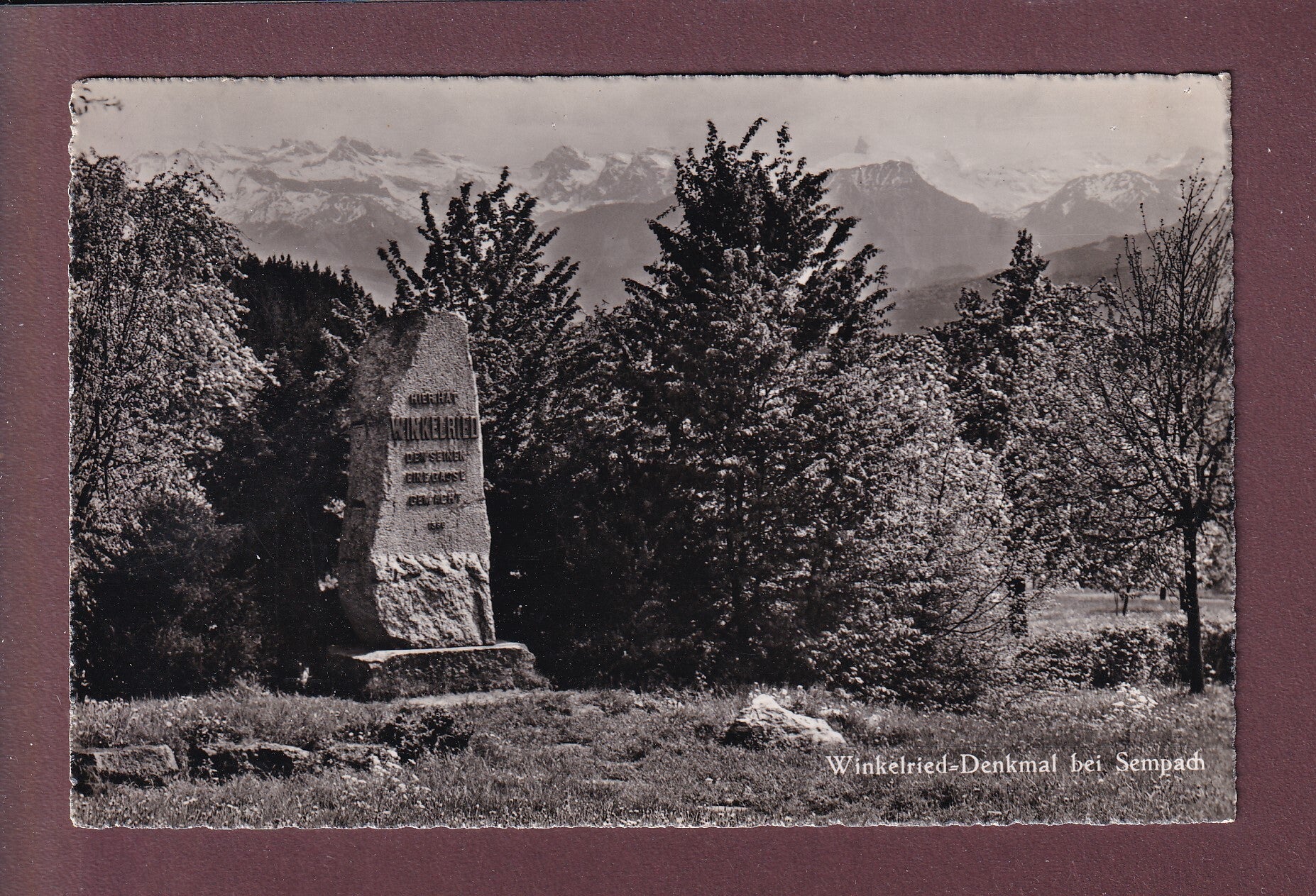 WINKELRIED-DENKMAL bei Sempach - 1957 Feldpost