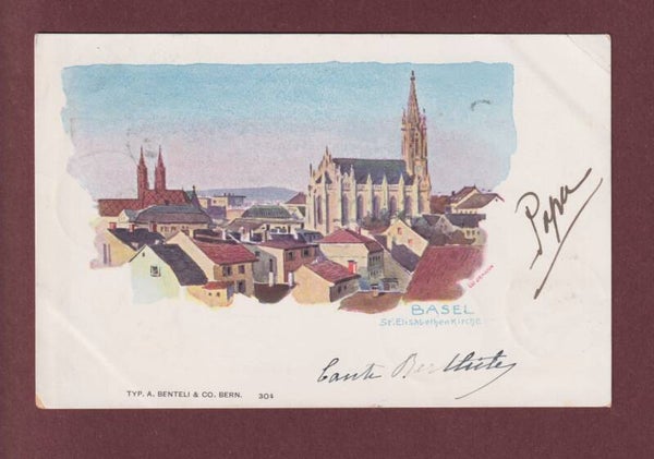 BASEL - St. Elisabethenkirche - 1899 // Eckbug //