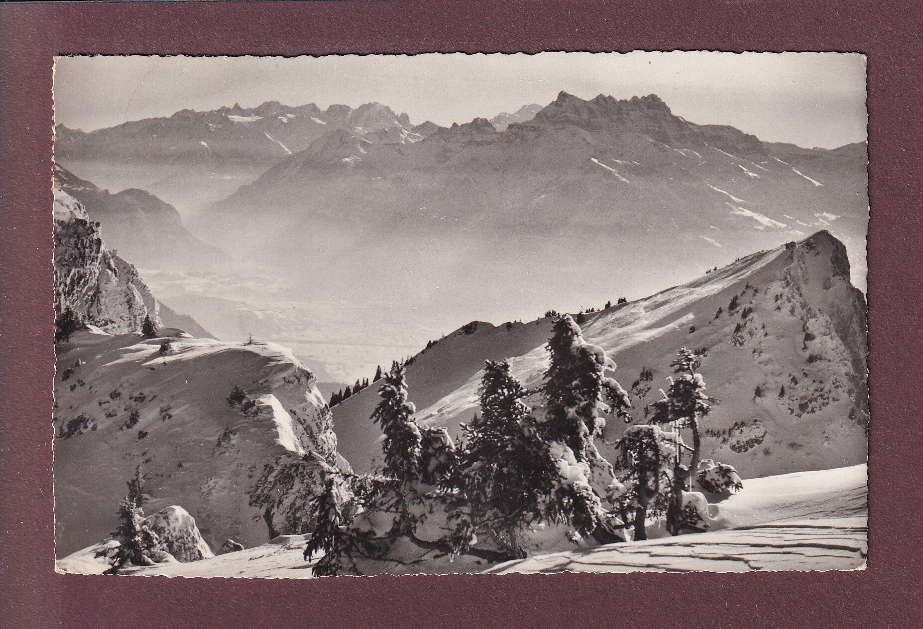 LEYSIN - Dents du Midi vue de la Berneuse - 1959