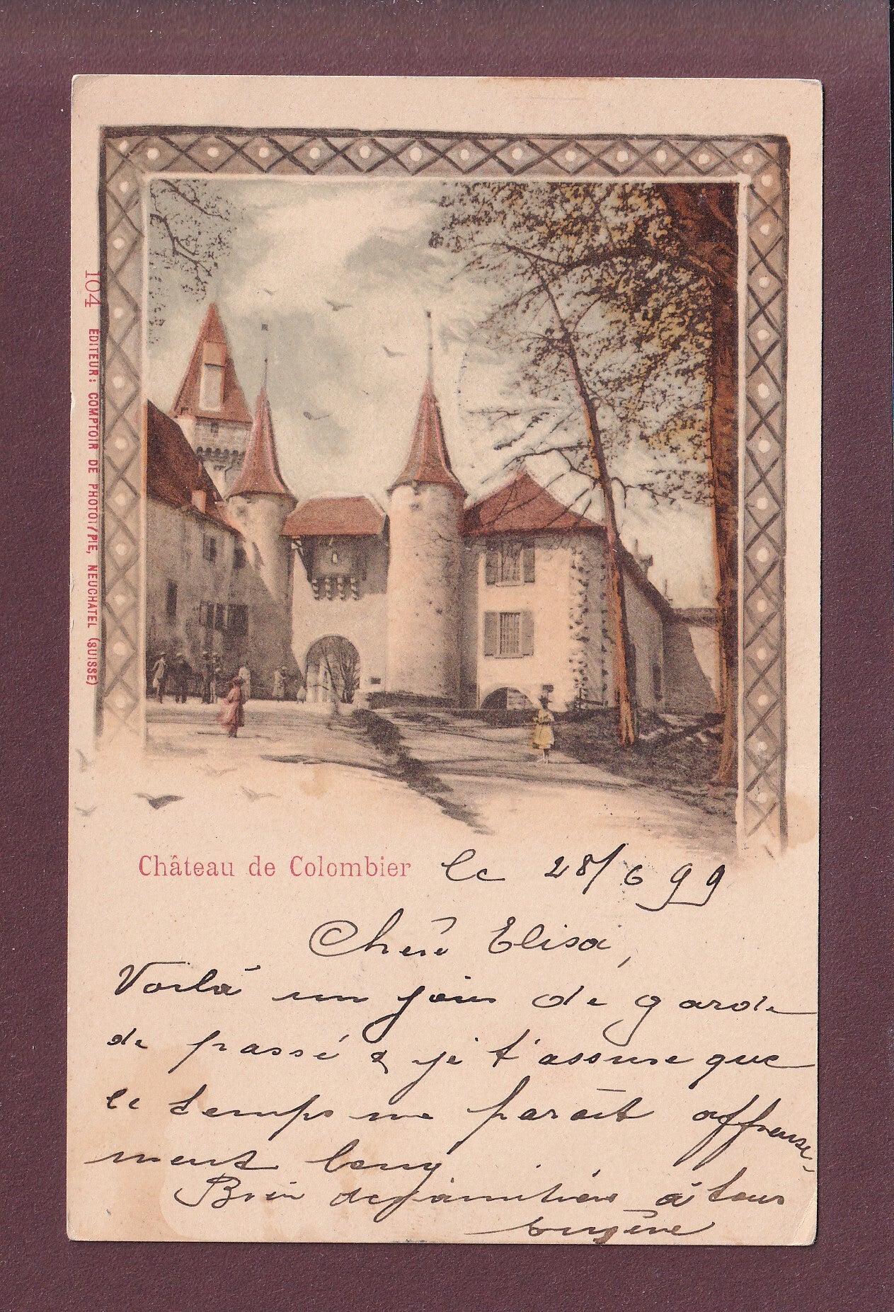 Château de COLOMBIER - 1899 - CPN Commissariat des guerres