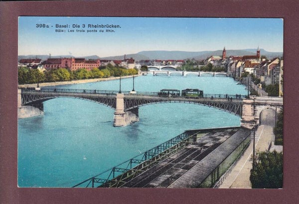 BASEL - Die 3 Rheinbrücken - Tram
