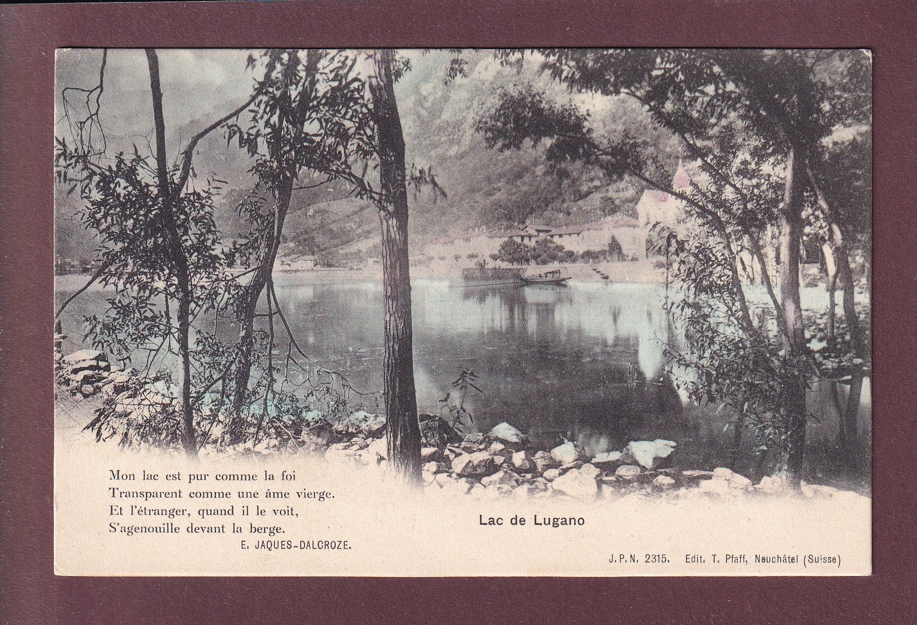 LAC DE LUGANO - Poème