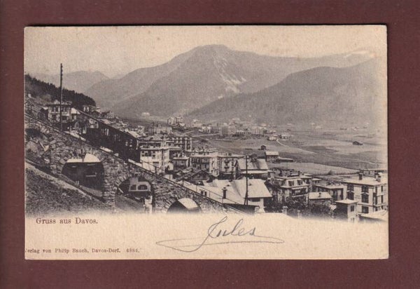 Gruss aus DAVOS - Bahn - 1911