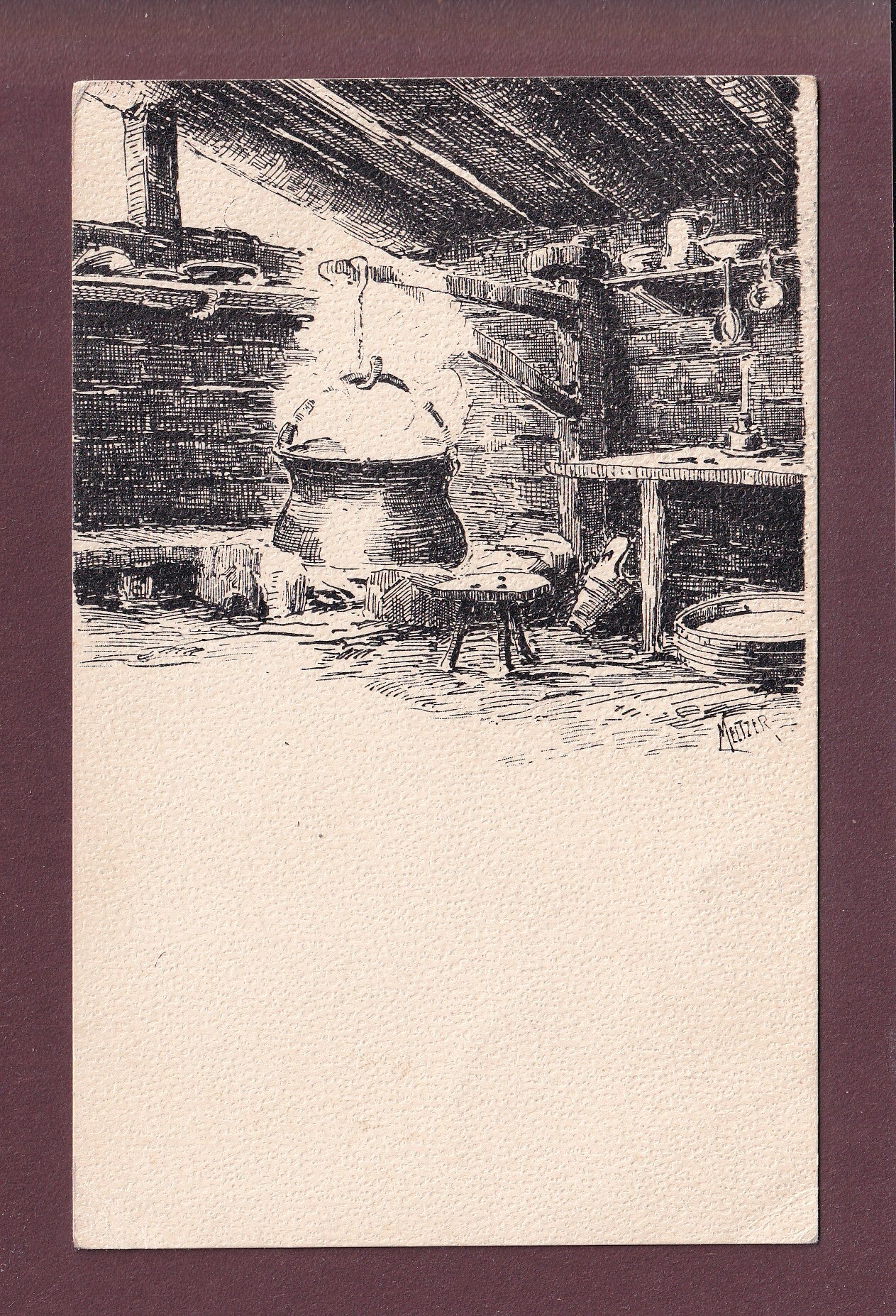 CHAUDRON au feu - Metzler / Vouga - 1916