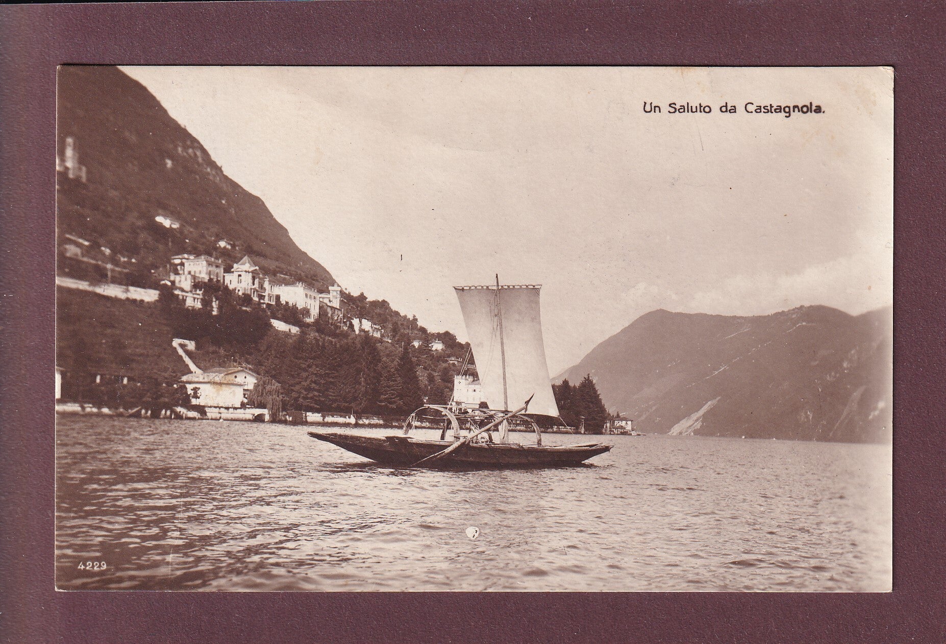 Un saluto da CASTAGNOLA - Barca - 1923