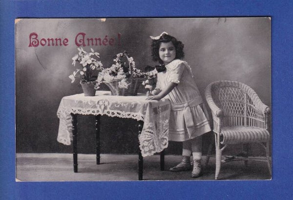 NOUVEL AN - Enfant - Fleurs - 1915 Obl. linéaire NIEDENS