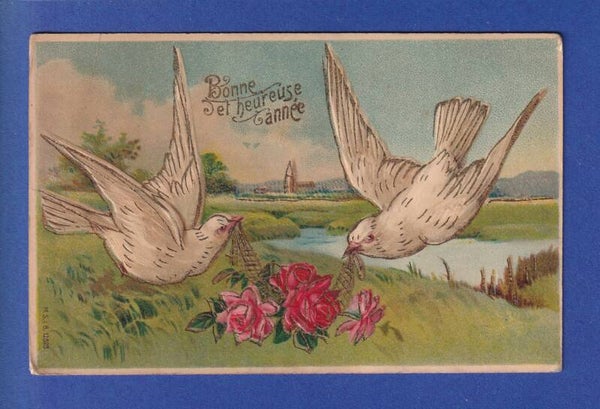 NOUVEL AN - Colombes - Fleurs - 1907