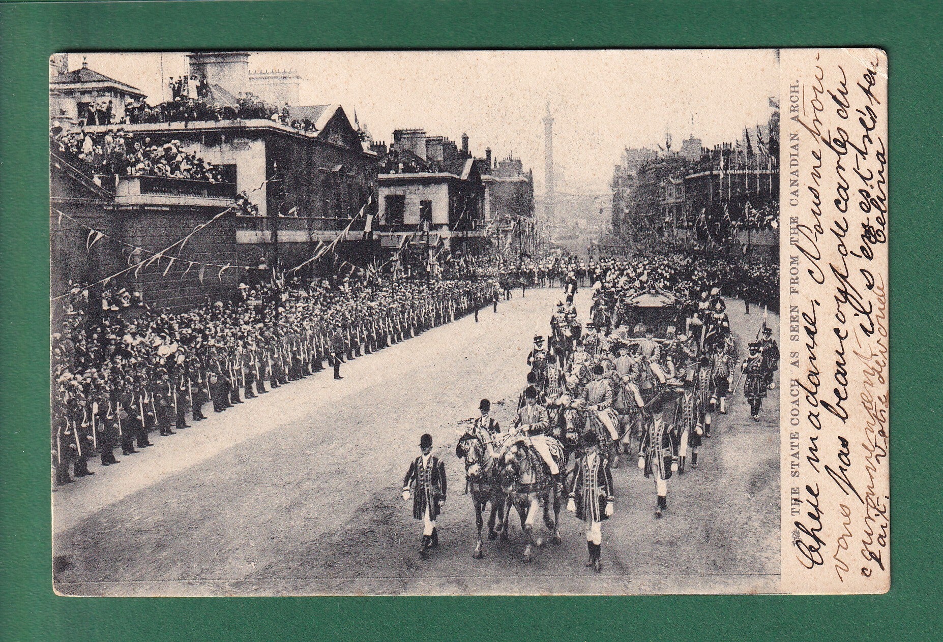 London - THE STATE COACH from the Canadian Arch - 1902