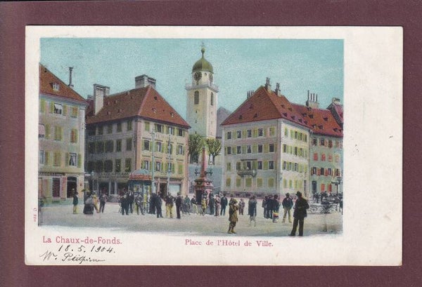 LA CHAUX-DE-FONDS - Place de l'Hôtel de Ville - 1904 // pli d'angle //