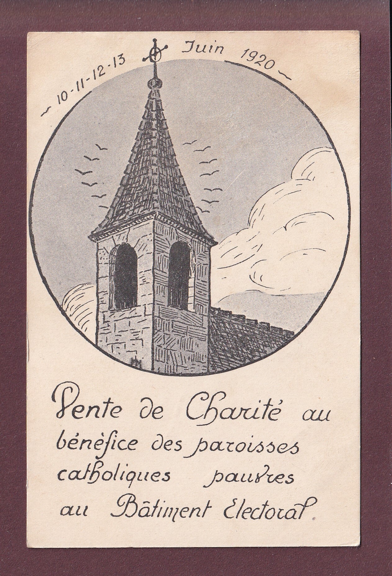 VENTE DE CHARITE - Paroisses catholiques - 1920