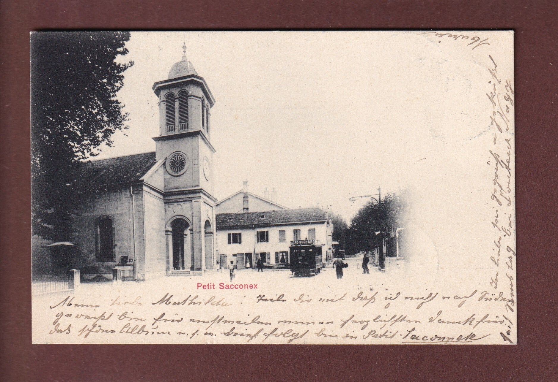 GENEVE - Petit Saconnex - Tram - 1901 // pli d'angle //